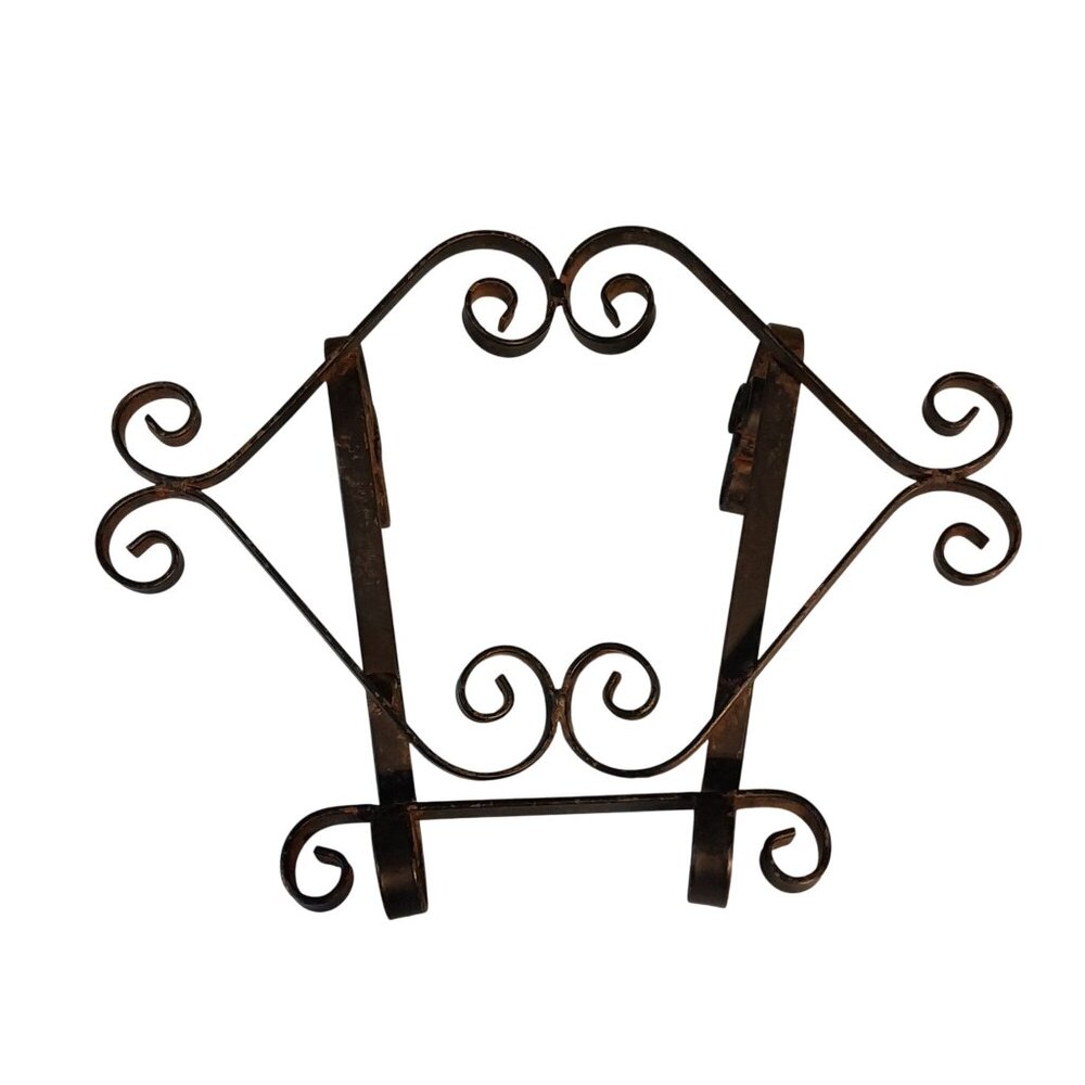 Elegant Black and Brown Wrought Iron Easel - Picture 5 of 8